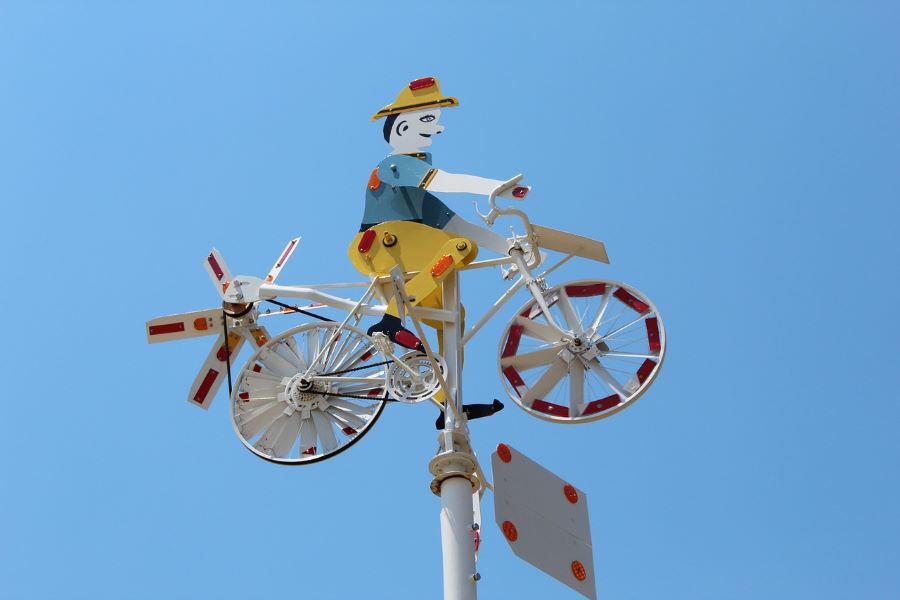 bicycle rider whirligig